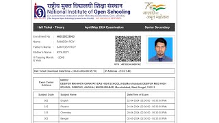 NIOS Admit Card 2024 Kaise Nikale How To Download NIOS Admit Card 2024  NIOS 10th 12th Admit Card [upl. by Gorski884]