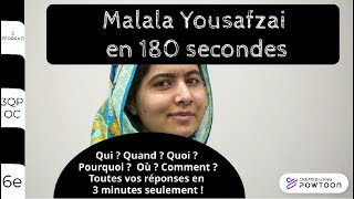 Malala Yousafzai en 180 secondes [upl. by Simpkins]