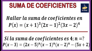 POLINOMIOS Suma de Coeficientes de un Polinomio [upl. by Lietman]