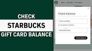 How to Check StarBucks Gift Card Balance EASY [upl. by Aihsenal]