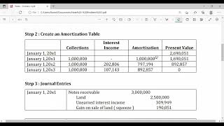 4  Notes Receivable  Non interest bearing note  First installment due immediately [upl. by Tobias]