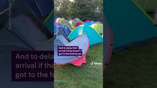 Festival tents fly as Storm Lilian hits UK [upl. by Enerahs]