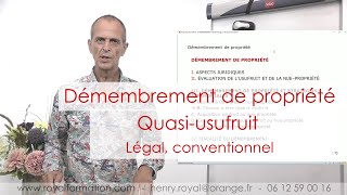 Démembrement de propriété et quasiusufruit  convention sur le prix de vente [upl. by Eema]