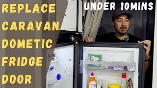 Caravan Dometic Fridge Door Replacement  easy stepbystep guide [upl. by Siurtemed]