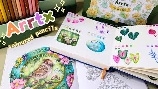 lets colour ftarrtx coloured pencils review Johanna Basford small victories 📚🖍🌸 [upl. by Repsihw]