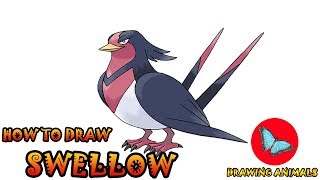 How To Draw Swellow Pokemon  Coloring and Drawing For Kids [upl. by Ettelra832]