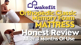 Wakefit Orthopedic Classic Memory Foam Mattress Unboxing amp Review After 3 Months Of Use  Hindi [upl. by Wulfe]