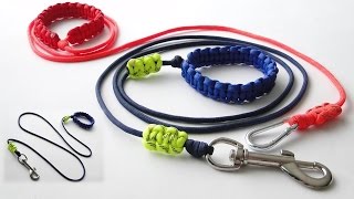 How to Make the Simplest Paracord Dog LeashAdjustable HandleBraceletSliding Reflective Markers [upl. by Mario]