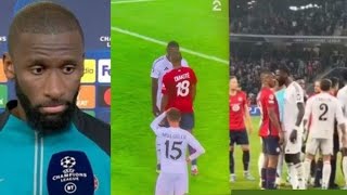 😱VIDEORudiger Crazy Reaction after Lille defender Diukait Mocked him [upl. by Materse]