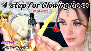 Glowing makeup base for Winters  Dewy Makeup  Glossy Makeup  How to Do Makeup During Winter [upl. by Leighland371]