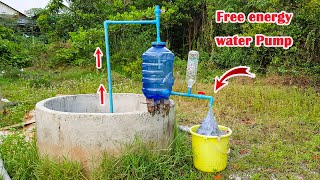 Free electricity  She make free energy water pump from deepwell no need electricity diy pipe [upl. by Lewin]