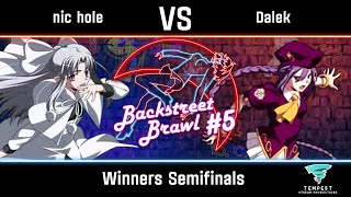 nic hole White Len vs Dalek Sion Eltnam  MBAACC Winners Semifinals  Backstreet Brawl 5 [upl. by Tooley]