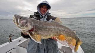 Insane Trophy Lake Trout on Fort Peck Reservoir [upl. by Bik]