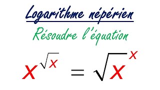 Résolution dune équation logarithme népérien avec racinne carré [upl. by Pironi914]