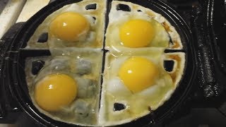 Eggs meet waffle machine [upl. by Kellene]