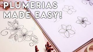 How To Draw Plumerias Perfectly [upl. by Ynwat]