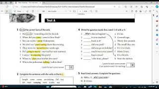 New headway pre Intermediate test 1A unit1 Q 1 and 2 [upl. by Jenette]