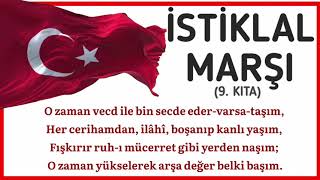 İstiklal Marşı 9 Kıta  10 Tekrar Ezberlemek için kolayca [upl. by Eiloj986]