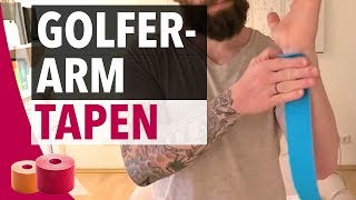 Golferarm Tapen Anleitung  Kinesiologie Tape für Golferarm  Ellenbogen selber tapen [upl. by Phail138]