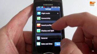 Samsung Wave GTS8500  settings [upl. by Anoet947]