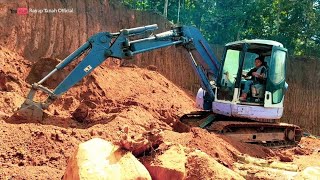 Digger and Dump Trucks at Work  Mini Excavator Komatsu PC78 [upl. by Adolf335]