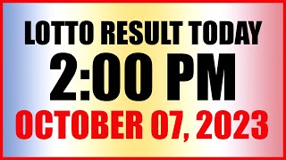 Lotto Result Today 2pm October 7 2023 Swertres Ez2 Pcso [upl. by Bina786]