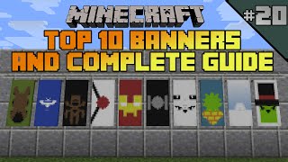 Minecraft top 10 banner designs Ep 20 With tutorial [upl. by Shaer]