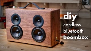 DIY Battery Powered Bluetooth Speaker  How To Build  Woodworking [upl. by Rainger948]