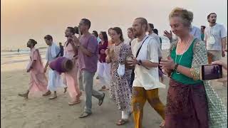 Devotees Bhakti Song For Krishna☀️Mandrem Arambol Beach Goa☀️ [upl. by Jase]