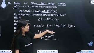 Given the Gibbs free energy change G   633 kJ for the following reaction Ag2CO [upl. by Aihsak]