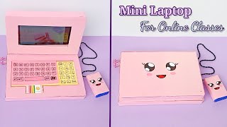 How to make Toy Laptop Phone Holder With paperFor online classDIY Stationery Organizer [upl. by Ayidah]