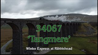 34067 Tangmere Steam Locomotive Engine Ribblehead Viaduct [upl. by Solakcin870]