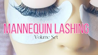 Lash Extensions On A Mannequin  Watch Me Practice Volume Lashes [upl. by Animehliw636]