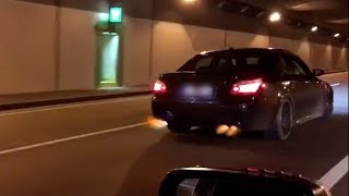 BMW M5 E60 V10 Supercharger 360kmh Autobahn amp Tunnel SOUND [upl. by Ramedlaw]