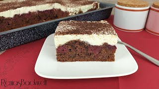 Die versunkene Kirsche 🍒 Einfacher Blechkuchen [upl. by Drew]