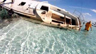 quotCKflyerquot Explores Abandoned Sailboat at Andros Island in HD [upl. by Doone]