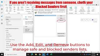 How to view and manage safe and blocked senders in Outlook [upl. by Ysied]