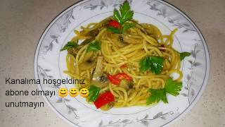 Köri soslu mantarlı spagetti makarna tarifi soslu makarna nasıl yapılır MANTARLI MAKARNA TARİFİ [upl. by Kirstyn]