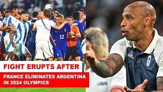 Argentina vs France Olympics Fight erupts after France eliminates Argentina in 2024 Olympics [upl. by Jenifer]