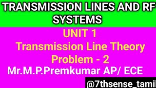 EC 3551  Transmission line and RF systems unit 1 problem [upl. by Amann]