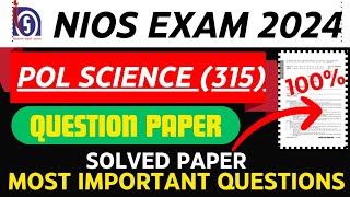 nios pol science class 12 questions paper solved nios pol science 317 class 12 important questions [upl. by Pandora]