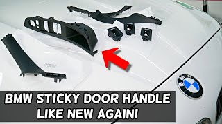 HOW TO FIX STICKY INTERIOR DOOR HANDLE ON BMW F10 F11 F32 F33 F36 F30 F31 X1 X2 X3 X5 [upl. by Haiasi]