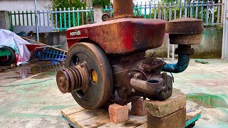 Restoration of old samdi D24 diesel engine  Restore and reuse the old rusty rice mill engine [upl. by Ibok]