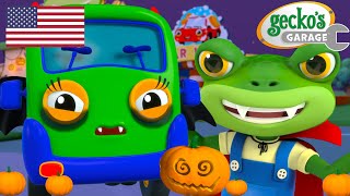 Baby Truck Trick or Treat Halloween Adventures 🎃  Geckos Garage  Truck Catoons for Kids [upl. by Aruasi]