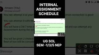 SOL Internal Assessment Date Sheet Nov Dec 2024  sol 135 Semester internal assessment solexams [upl. by Anifled]