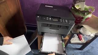 Howto load paper in Brother printer 🖨️ HLL2390DW and others [upl. by Nilde]