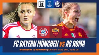 FC Bayern München  AS Roma  UEFA Womens Champions League 202324 Spieltag 1 Ganzes Spiel [upl. by Anileh]