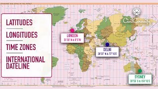 Latitudes Longitudes Time Zones amp International Dateline [upl. by Mcgrody]