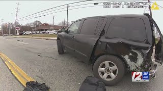 Police release bodyworn camera video from dramatic East Providence chase [upl. by Ynnel]