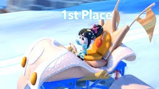 Princess Vanellope rides by car Wreck it ralph Game race [upl. by Suirad]